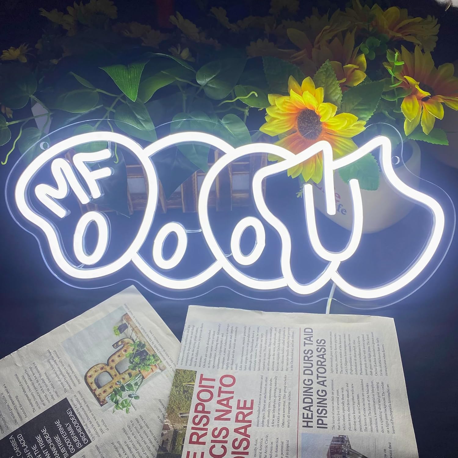 Symone Mf Doom Neon Signs, USB Powered Dimmable LED Neon Light Classic Hip Hop Decor, for Bedroom Music Lovers Urban Chic Modern Studio Decor, Personalized Gifts for Music Lovers(16.1 * 6.7 in) - Image 2