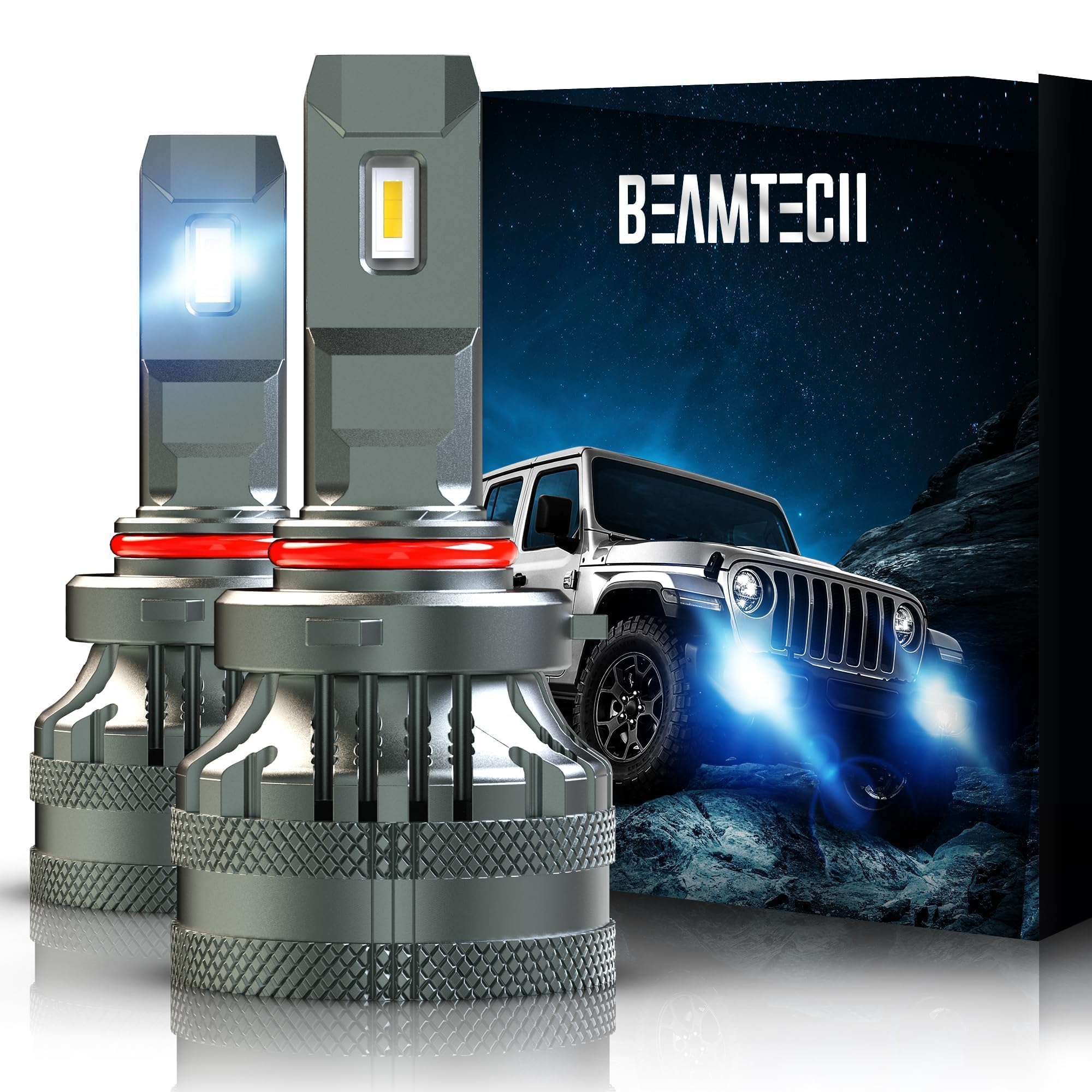 BEAMTECH 900-5 Bulbs, HB-3 G-XP Chips Canbus Ready Fog Light 600% Brighter, Pack of 2