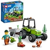 60390 City Great Vehicles Park Tractor Farmhouse Toy, Building Kit with Toy Animals, Includes Minifigure, from 5 Years, Gift Idea