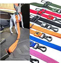 Cinto de Segurança Universal para Cães, Mosquetão Giratório 360°, Suporte até 150kg, Alumínio e Polipropileno, Múltiplas Cores, para Viagens em Veículos (AZUL)