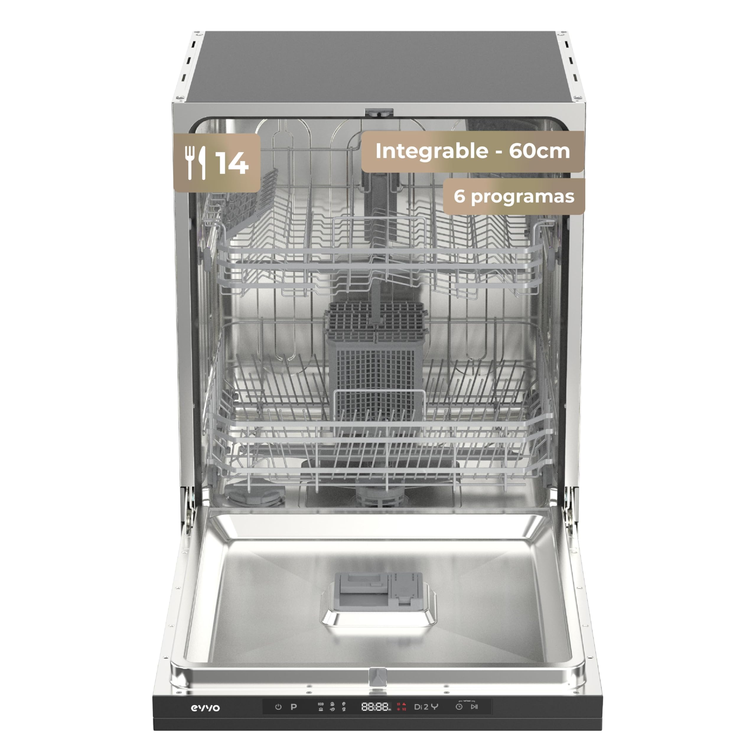 Lavavajillas Integrable 60 cm - 14 Cubiertos, 49 dB, Apertura Automática, Media Carga, 6 Programas, Lavavajillas Integrable 60 cm Panelable para Cocina Moderna (Clase Energética B) — view 7