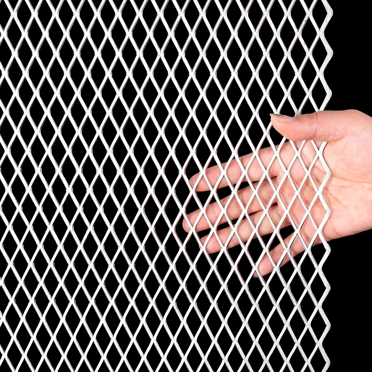 FengYoo 14 Gauge Stainless Expanded Metal 24"X16" Expanded & Perforated Sheets Metal Grate Screen/Fence Wire/Privacy Fence/Screen Door mesh