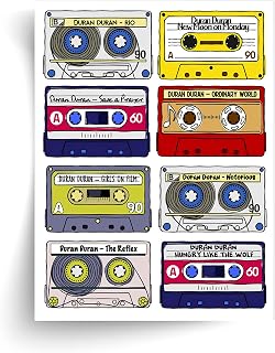 Classic Duran Duran Songs Poster - Retro Cassette Unframed Print