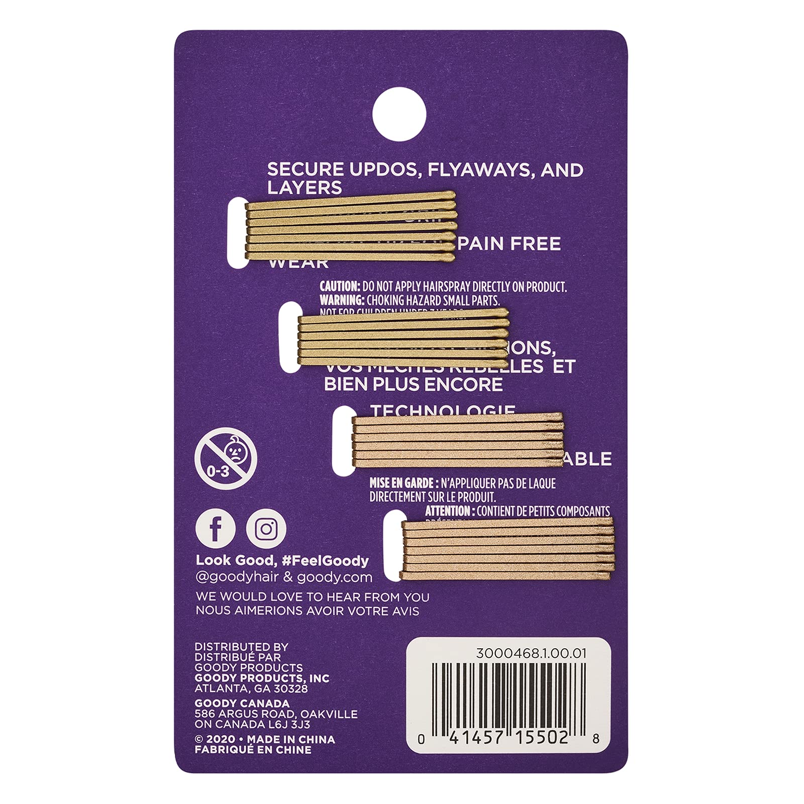 Goody Colour Collection Bobby Pin Small Metallic Blonde, 26 Count by Goody Colour Collection
