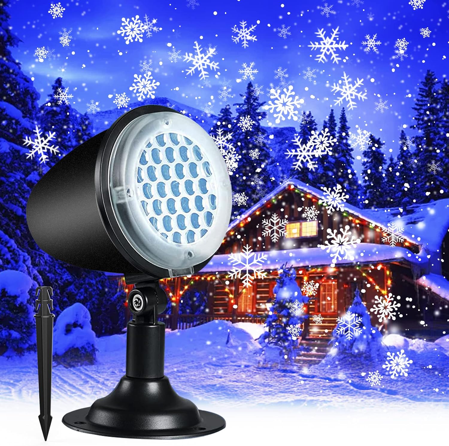 Christmas Snowflake Projector Lights,Outdoor Holiday Projector Lights
