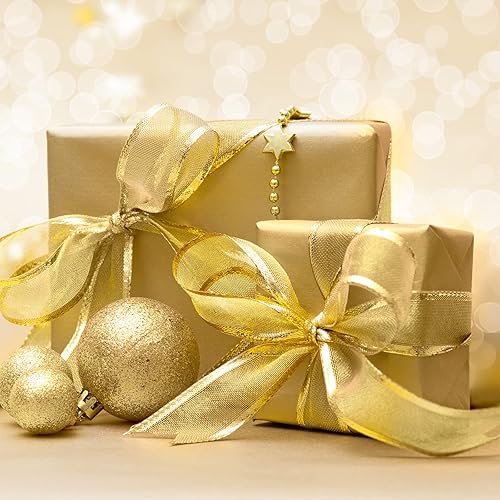 Miniatura 7 de TUPARKA 60 hojas de papel de seda dorado, papel de seda de Navidad, papel de envolver, papel de regalo para bricolaje y manualidades, decoración de