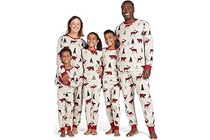 Family Christmas Pajama Sets, Cotton Matching Elasticized Festive PJs For Big and Tall
