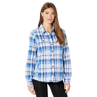 L.L.Bean Fleece Lined Flannel Shirt Snap Front Plaid Women
