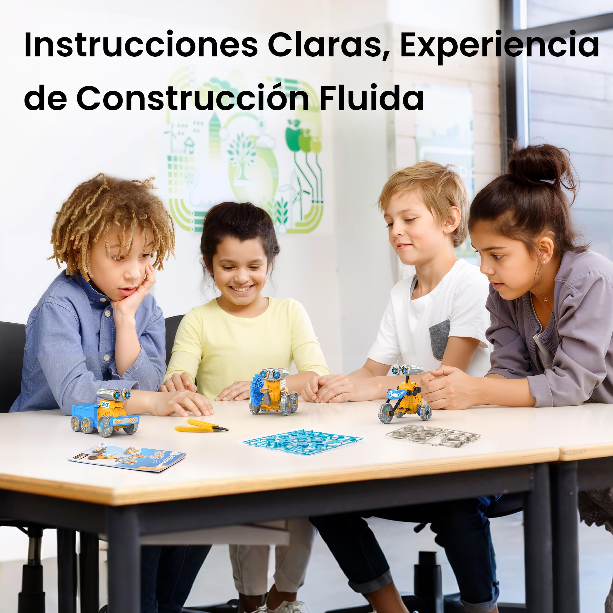 Sillbird 21 en 1 Kit Solar Robot, Stem Kit de Montaje Robótico Accionamiento Dual Solar y de Batería, Navideños Cumpleaños Juguetes Niños 8 9 10 11 12 13 Años (211Piezas)