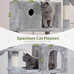 Gitelsnour Cat Tree for Indoor Cats Large Adult, 74" Cat Tower for with 3 Big Platforms, 2 Baskets, 2 Condos, Multi-Level Cat Scratching Posts, Smoky Gray GCT030G