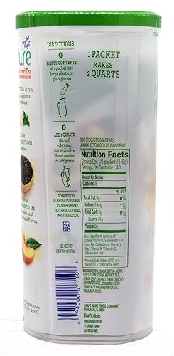 Miniatura 2 de Crystal Light Pure Peach - Mezcla de bebida de té helado, recipiente de 10 cuartos (paquete de 4 botes)