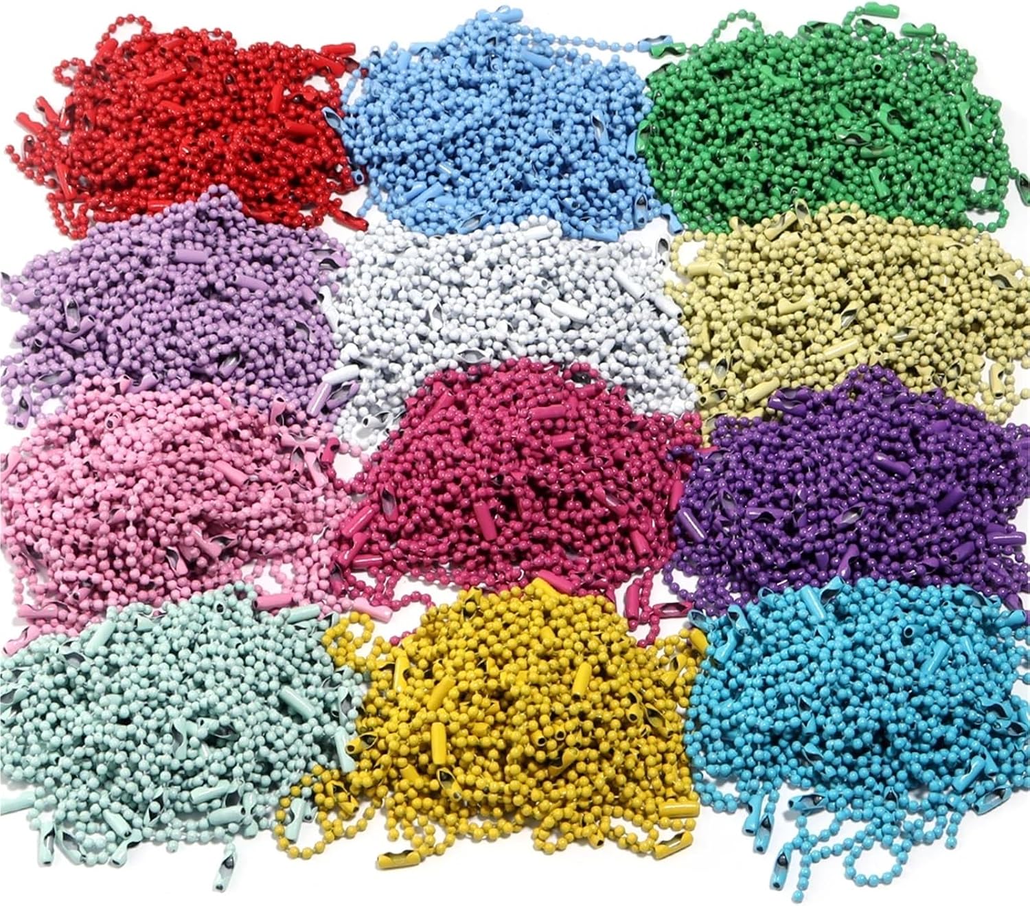Ball chain, 500Pcs Bulk Dog Tag Metal Chain 10cm Keyring for Hanging Ornament Decoration Accessories Jewelry Making DIY Crafts for