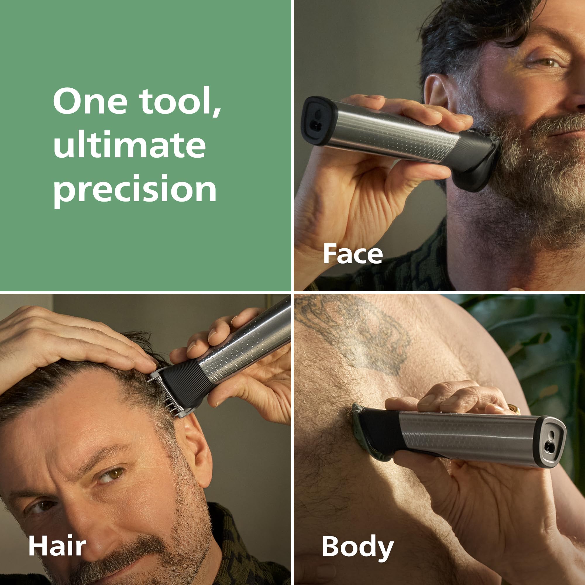 Norelco Philips All-in-One 9000 Series 23-Piece Trimmer - Electric Shaver and Clipper for Face, Beard, Head & Body, Self-Sharpening Full Metal Blades, 29 Length Settings (0.5-16 mm), MG9575/49