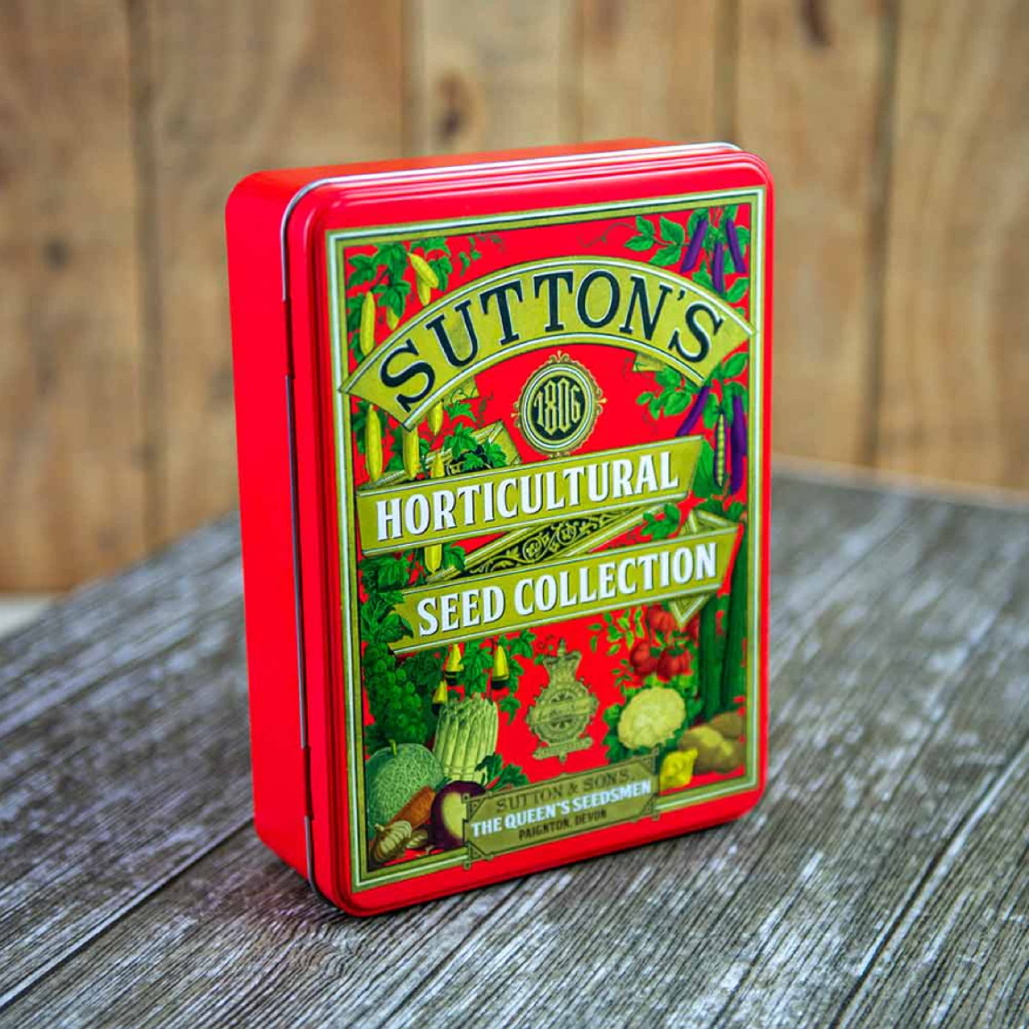 Suttons 1806 Heritage Design Red Seed Storage Tin With Lid