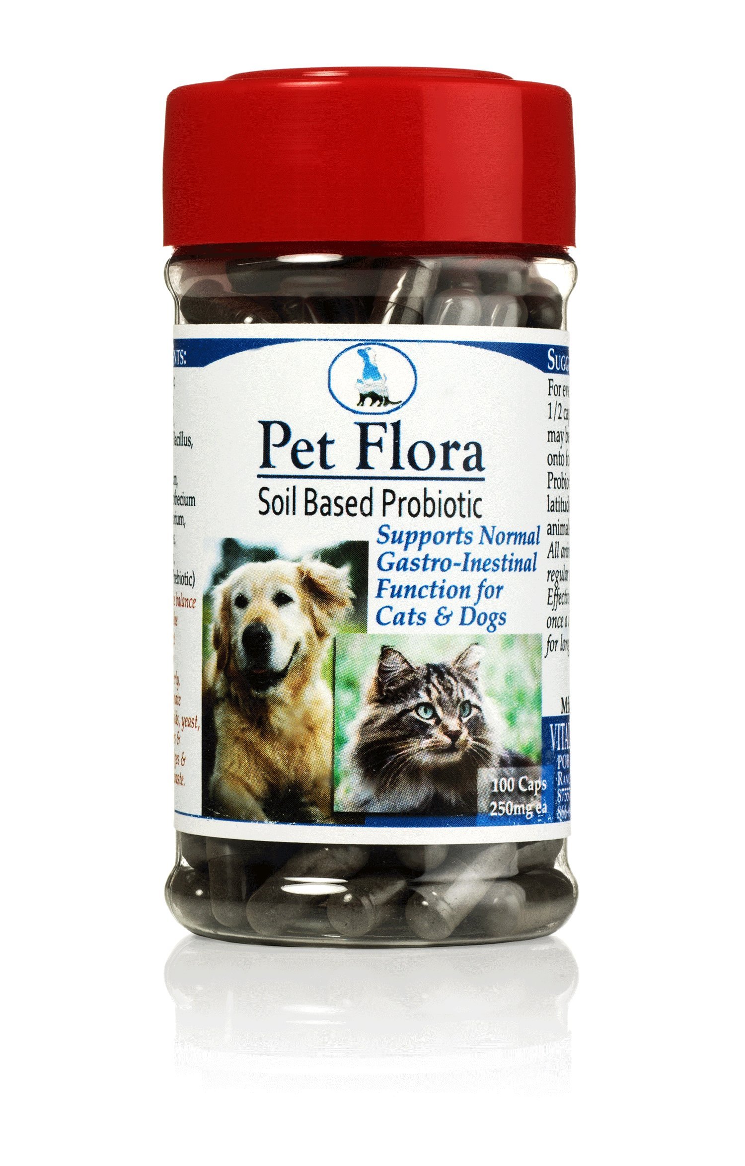 Vitality Science Pet Flora Soil Based Probiotic for Cats & Dogs