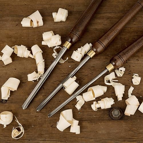 Miniatura 4 de IMOTECHOM Juego de cinceles de torno HSS de 3 piezas, herramientas de torneado de madera con caja de madera, 14 pulgadas, 38 pulgadas y 12 pulgadas