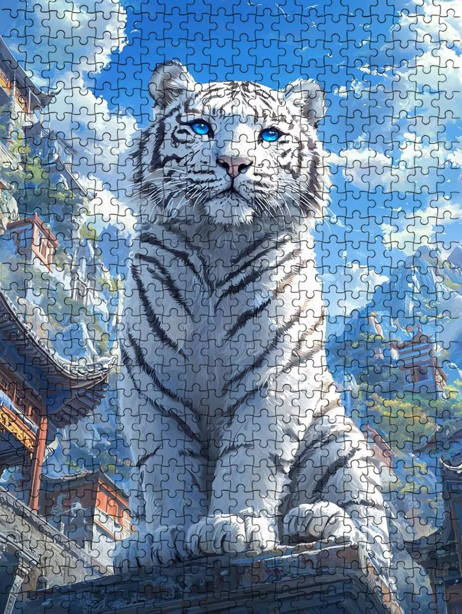Puzzle 6000 Pezzi, Tempio Tigre Bianca 3D Puzzle per Adulti Impegnativo, Educa Puzzles Artistico, Divertente E Stimolante Puzzles Decorativo per La Famiglia, Regalo e Decorazione Pareti DX0YL6-865