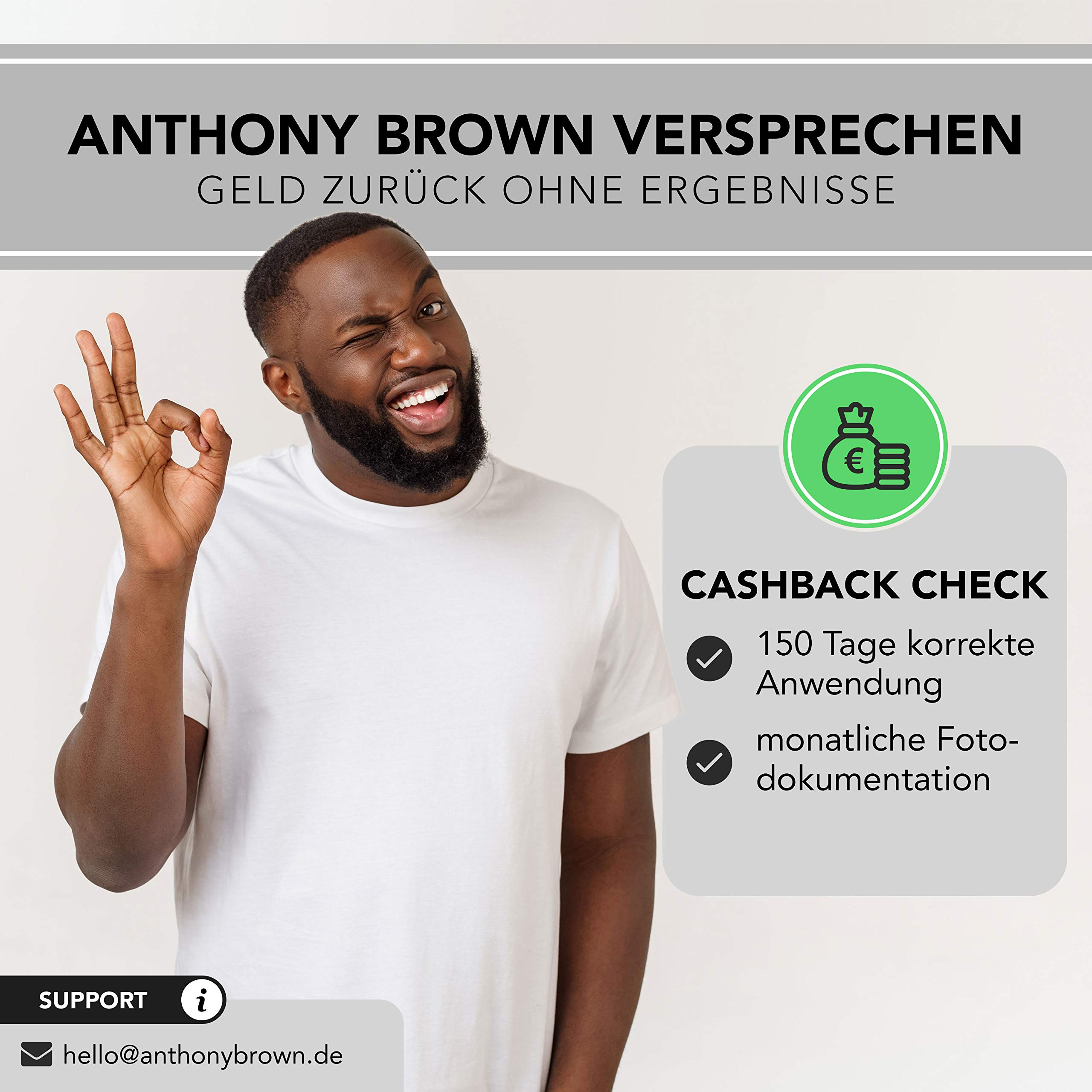 Anthony Brown® Bartwuchs Set für Männer | Beard Growth Kit mit Bartroller 0,5 mm, Bartwuchs Serum & Bartöl