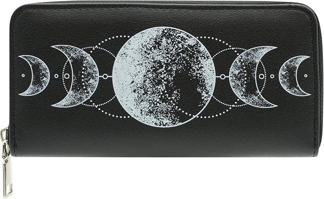 Ro Rox Nyx Gothic Moon Phase Witchcraft Wicca Faux Leather Wallet Purse