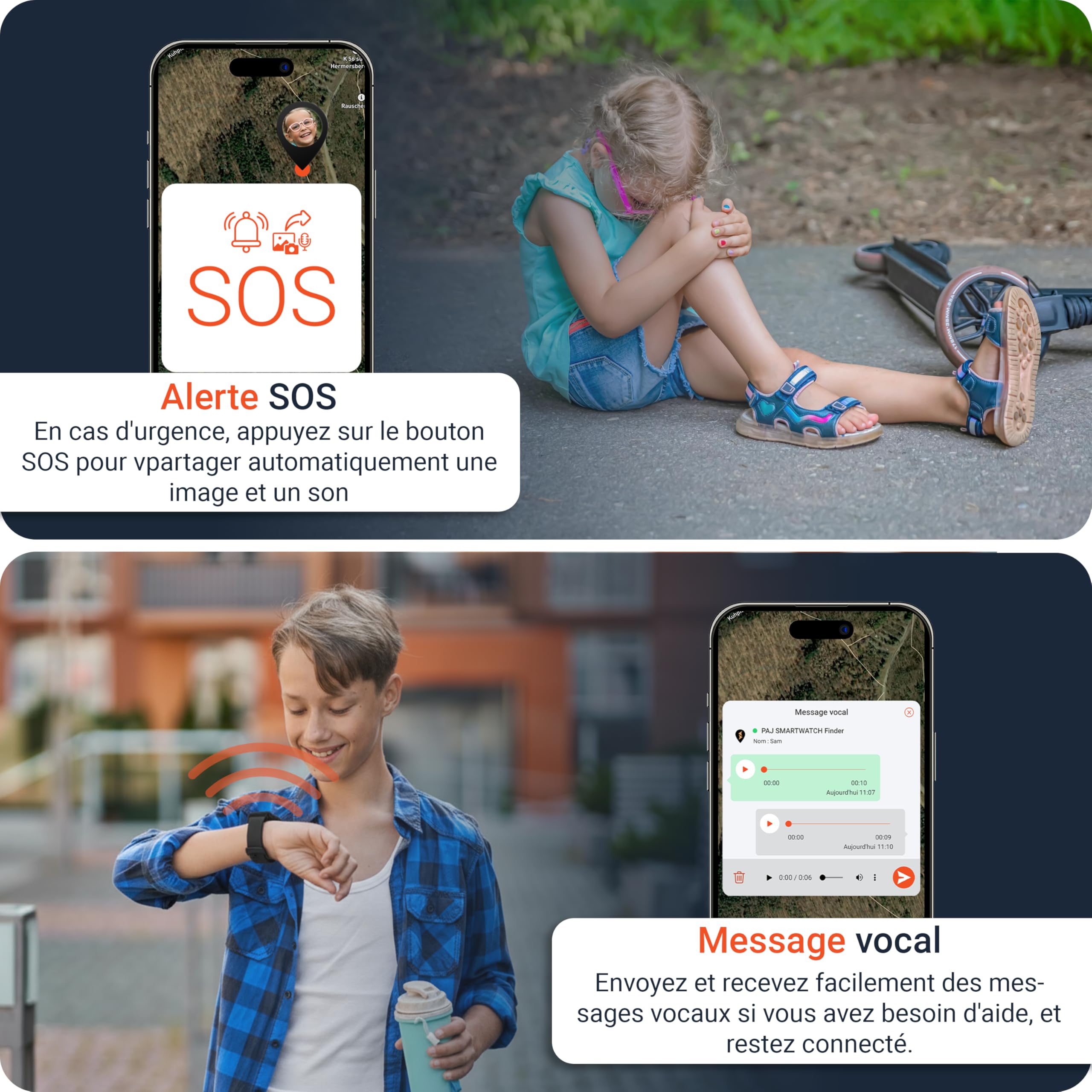 PAJ SMARTWATCH Finder 4G Pour Enfants - Traceur GPS, Alerte SOS