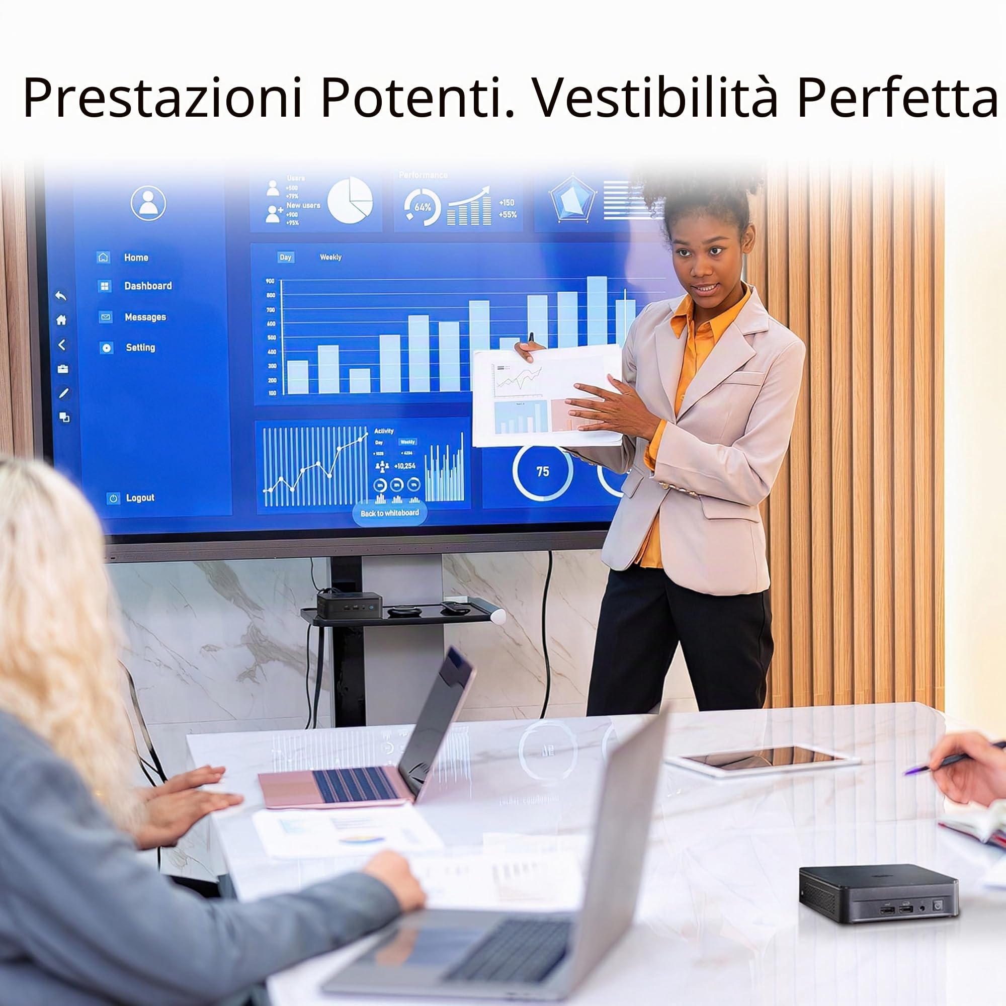 ASUS NUC 12, Mini PC Intel i3-1220p, RAM da 64 GB DDR4-3200, SSD M.2, Scheda Grafica Intel UHD, Wi-Fi 6E, Bluetooth 5.3, Compatibile con Windows 10 e Windows 11 Home, Nero