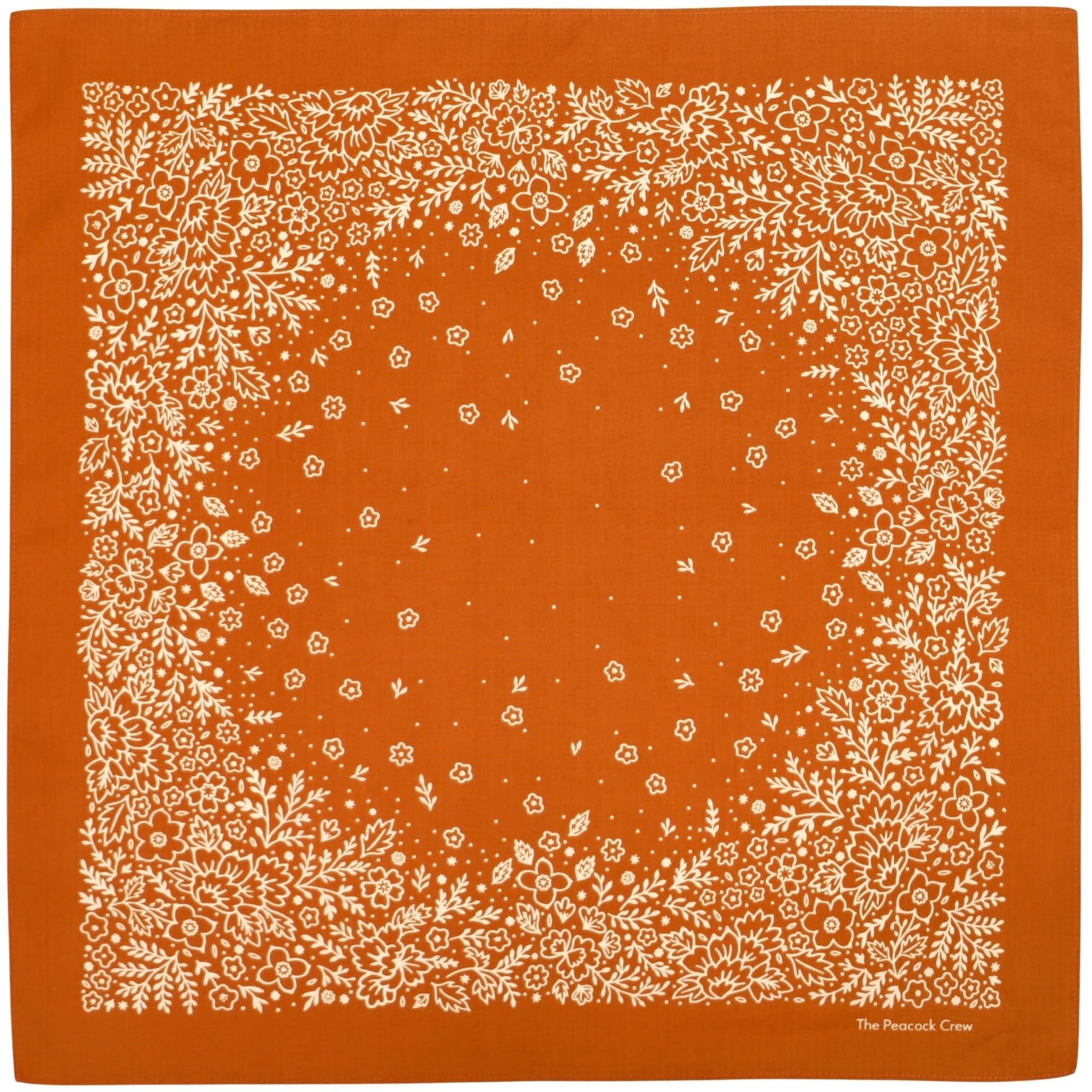 The Peacock Crew Premium Soft Cotton Designer Bandana for Men and Women 22x22 in