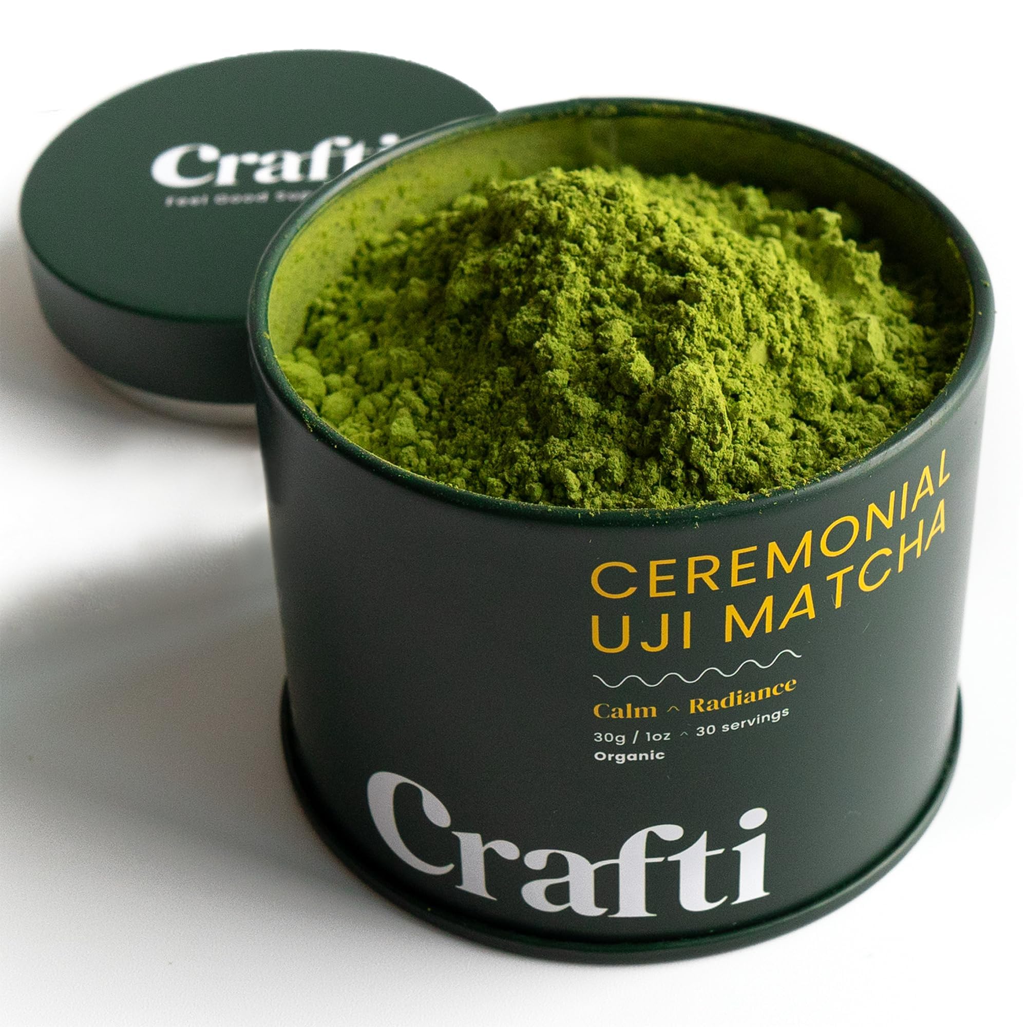 Ceremonial Grade Matcha Powder (Organic) - Unsweetened Authentic Japanese Daily Matcha Green Tea Powder from Uji, Kyoto for Barista-Grade Lattes (30g / 1.06oz)