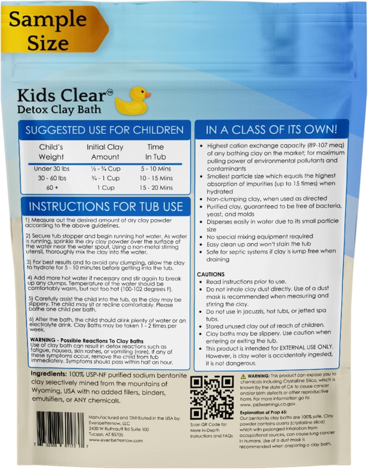 Kids Clear Detox Clay Bath, 100% Pure Sodium Bentonite - Cleansing and Purifying, by -Evenbetternow LLC – 0.5 lb (8 oz) Sample/Trial Size - Image 8