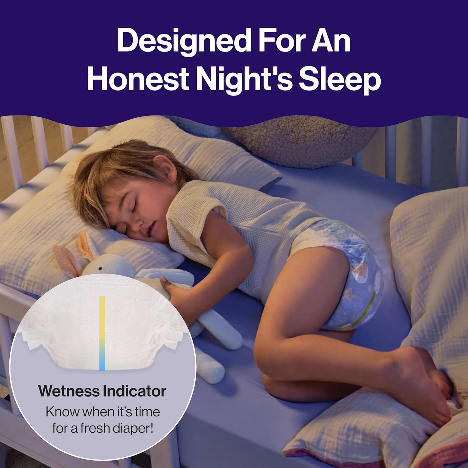 Clean Conscious™ Overnight Diapers | Up to 12 Hours of Protection | Hypoallergenic + Fragrance Free | Cozy Cloud + Star Signs | Size 6, 34 Count Club Box - Image 6