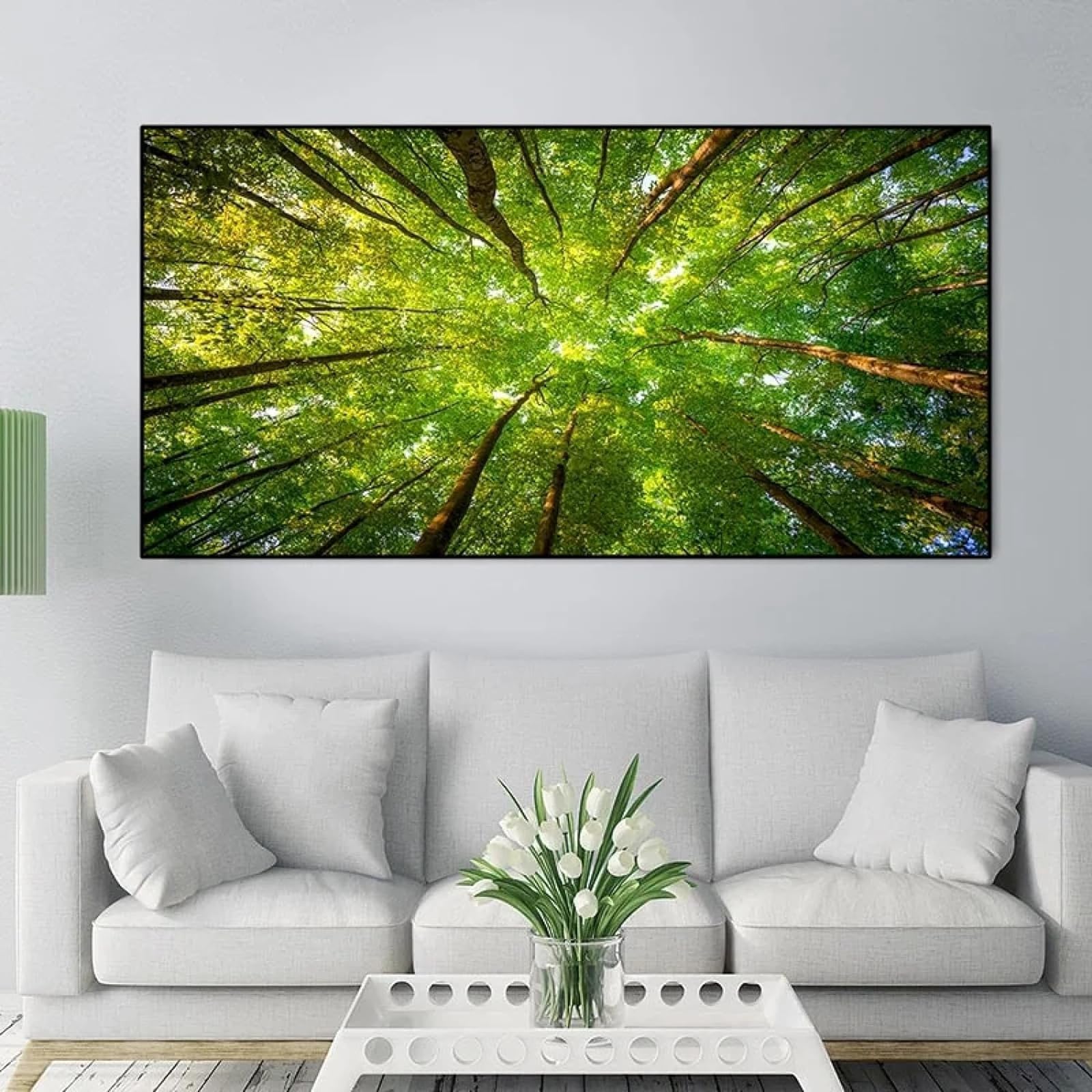Affiche paysage vert grand format pour salon et chambre moderne