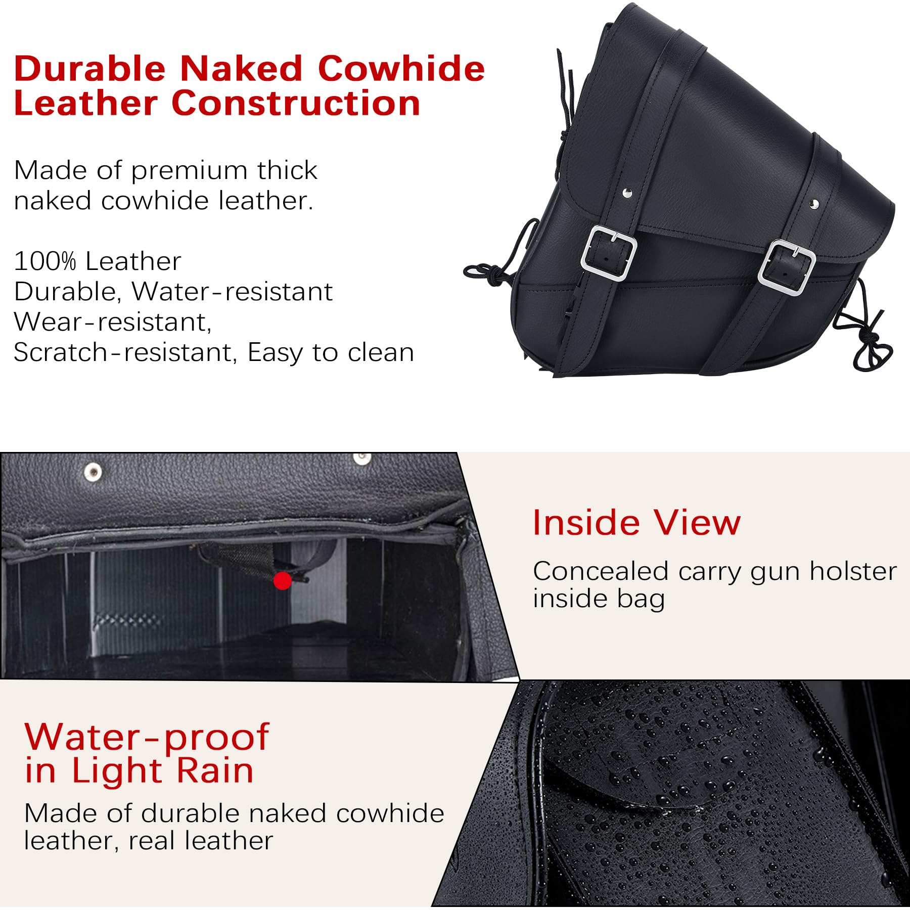 Bolsa De Basculante Para Motocicleta Con Cuero Sintético N. Negro, image size:1800x1800