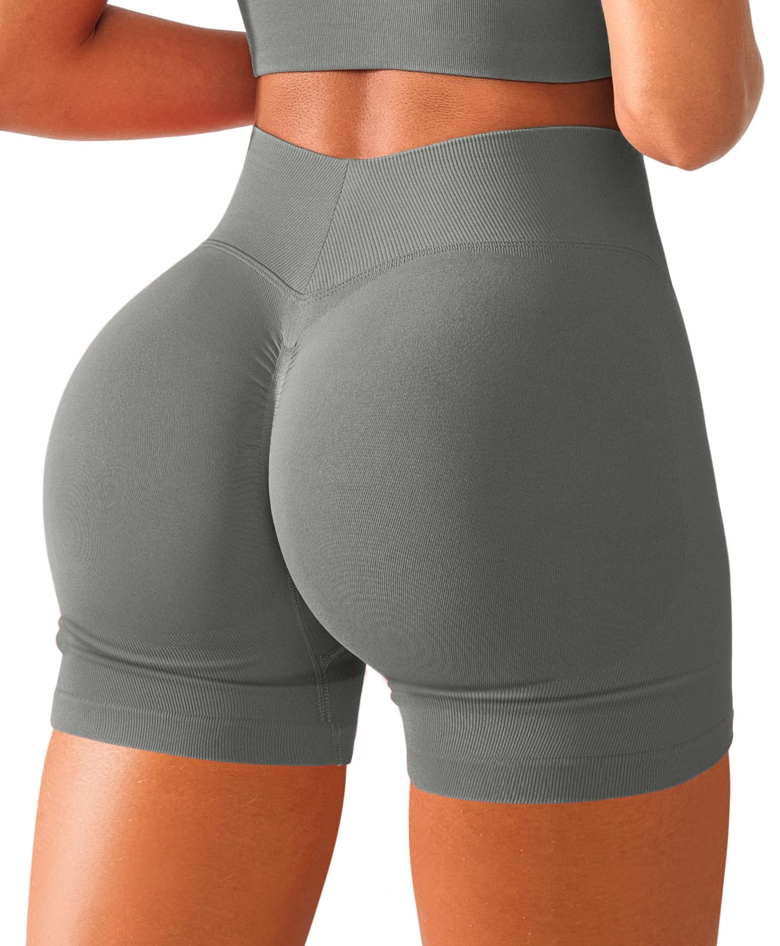 BRXL Scrunch Butt Lifting Shorts for Women V Back Seamless 5" High Waist Workout Gym Compression Spandex Impact Shorts