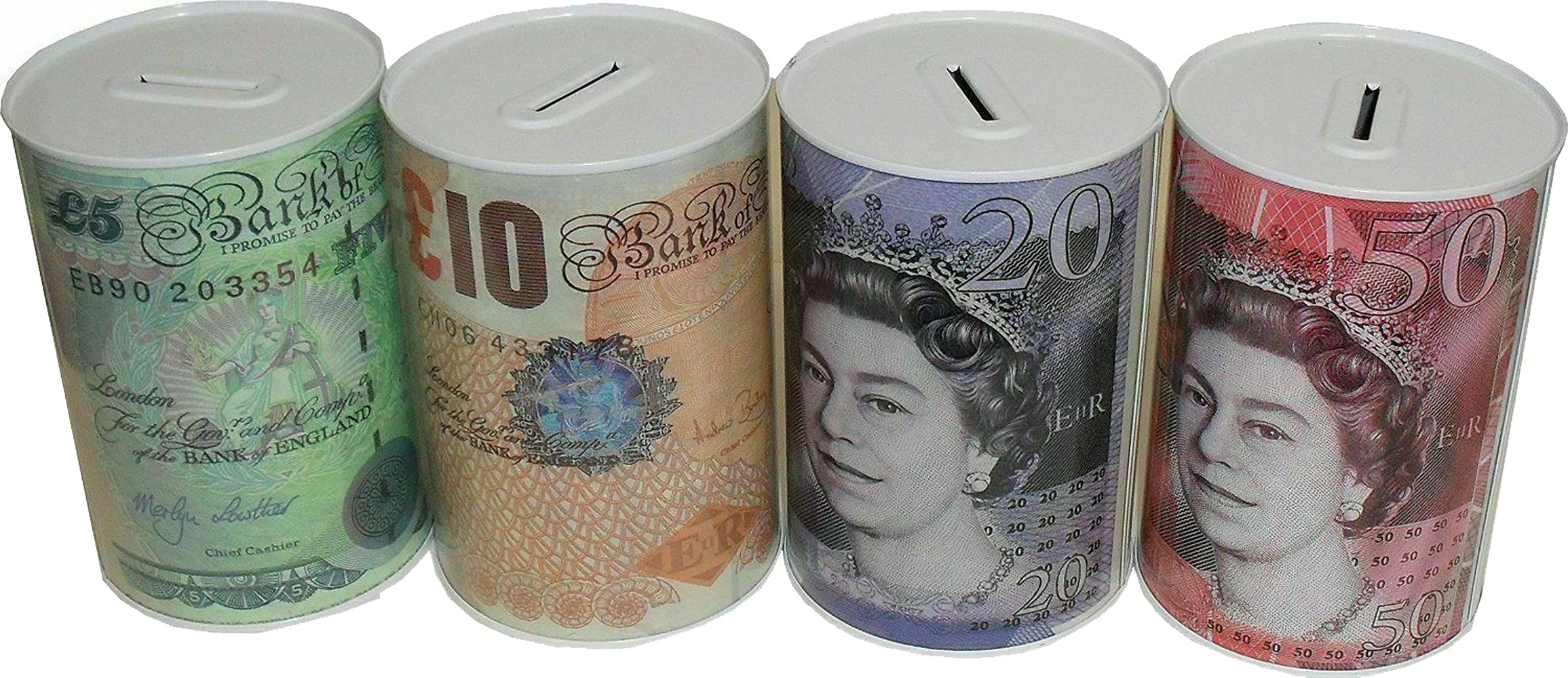 Money Box Tin £5 £10 £20 £50 Pound Note Design Kids Saving Cash Piggy Bank Box (S, £5)