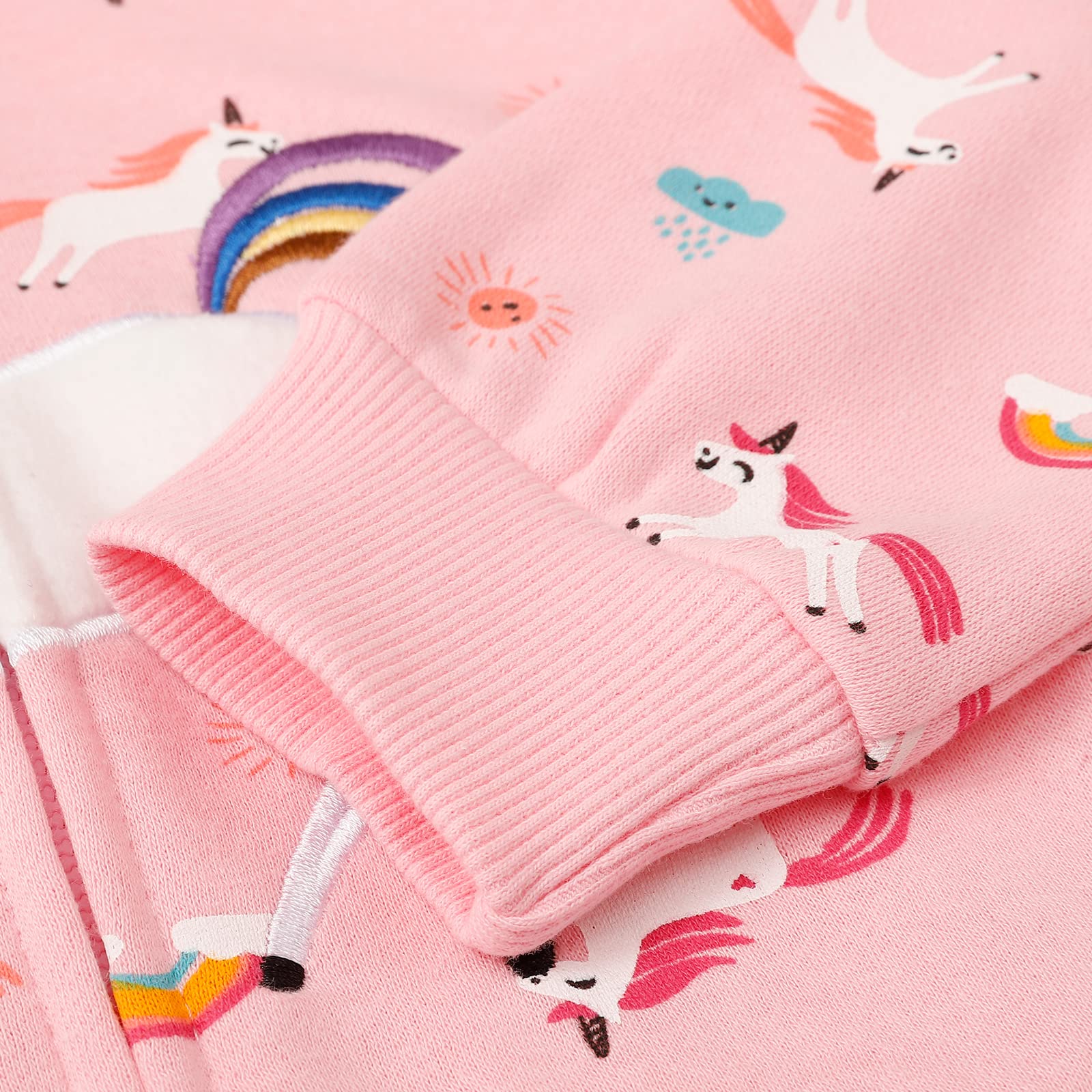 Felpa con cappuccio con zip e unicorno arcobaleno felpa con cappuccio per il rientro a scuola giacca rosa capispalla 6T