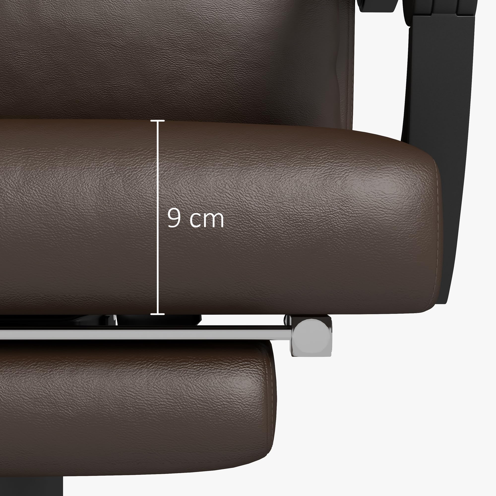 Vinsetto Sedia Massaggiante ad Altezza Regolabile con Poggiapiedi e Telecomando, Sedia da Scrivania in Finta Pelle, 66x67x114-122 cm, Marrone Scuro