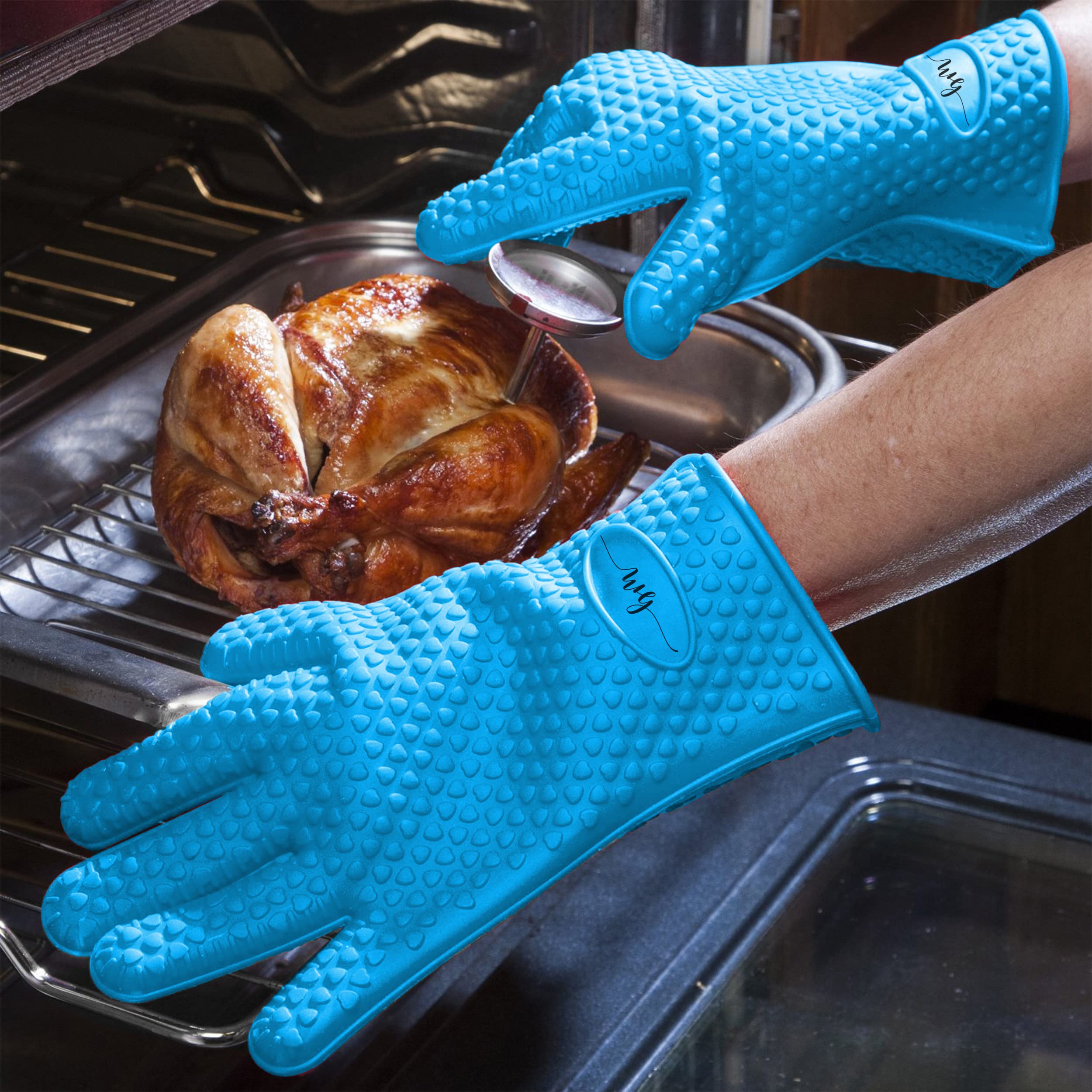 Guanti da forno e presine, resistenti al calore, trapuntati, per