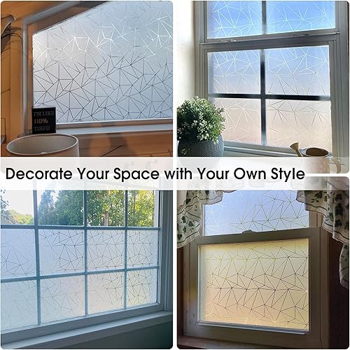 Miniatura 8 de Coavas Película de privacidad para ventana, adhesivo estático de vidrio esmerilado, decorativo para cubierta de puerta de baño, adhesivo para