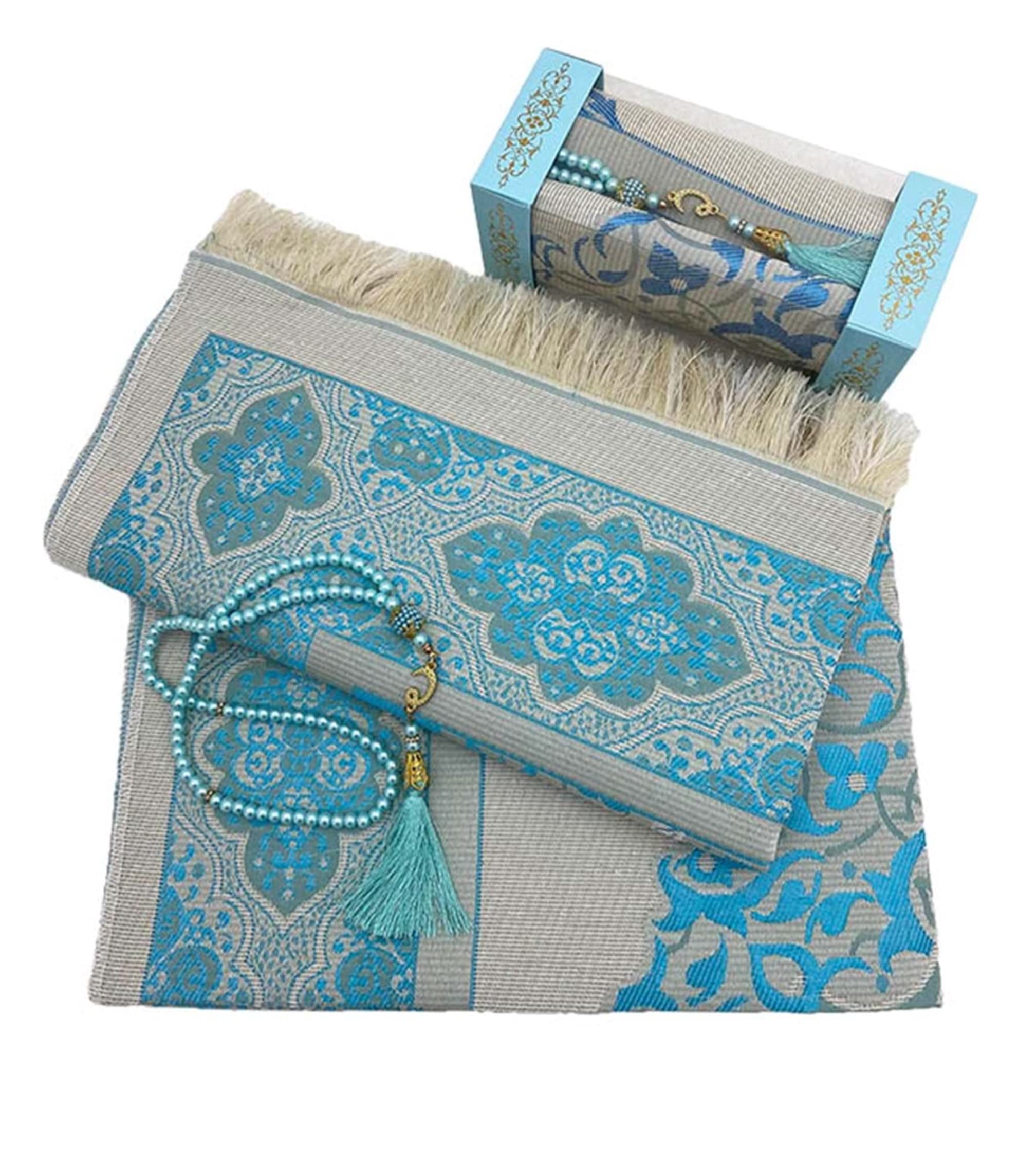 Imani Aksa Muslim Gift Set, (Prayer Mat, Tasbih)-Seccade-Muslim Prayer Mat, Islam-Ramadan, Eid Hajj, Umrah, Wedding, Birth - Image 2