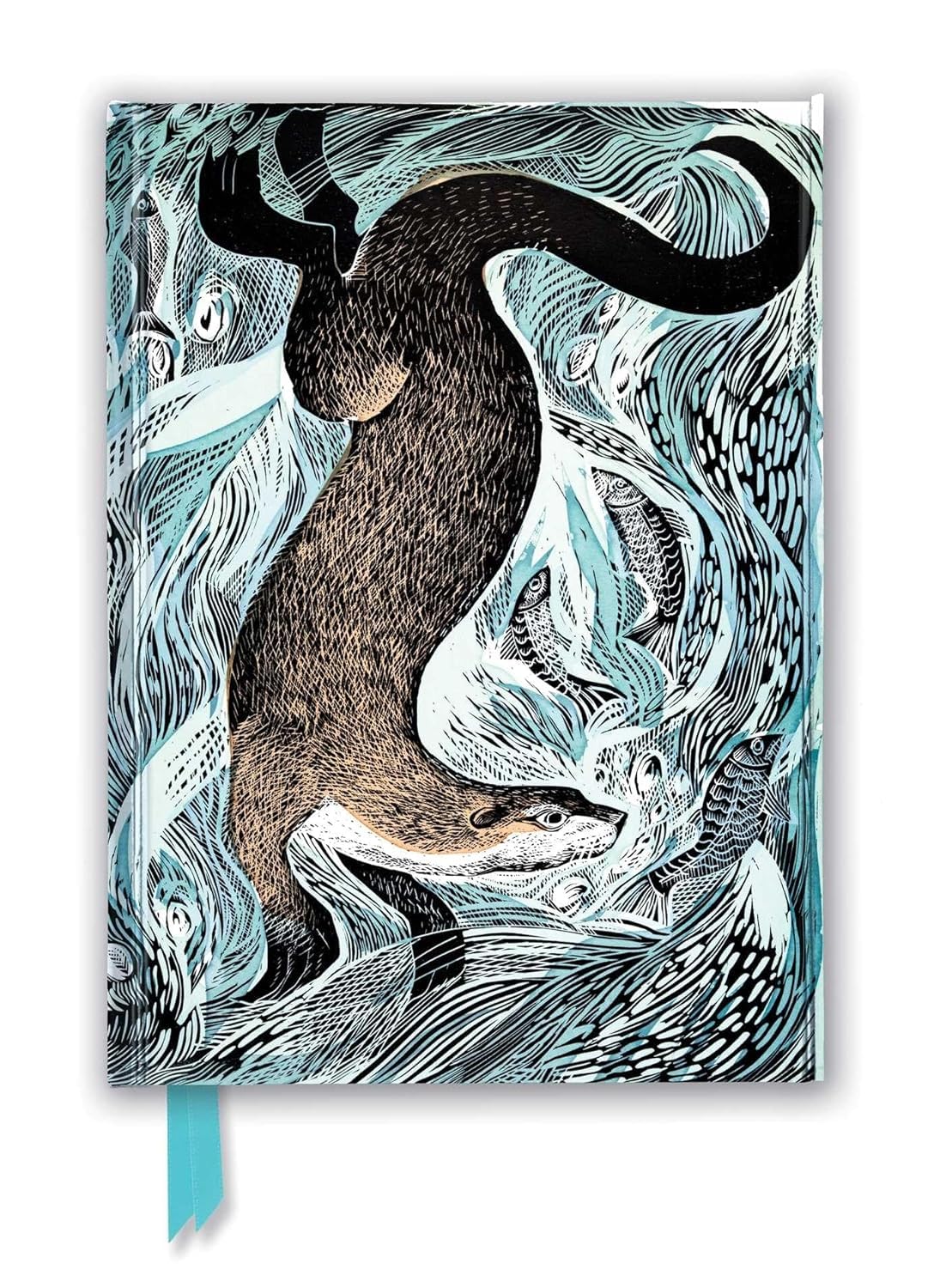 Angela Harding: Fishing Otter (Foiled Journal) (Flame Tree Notebooks)