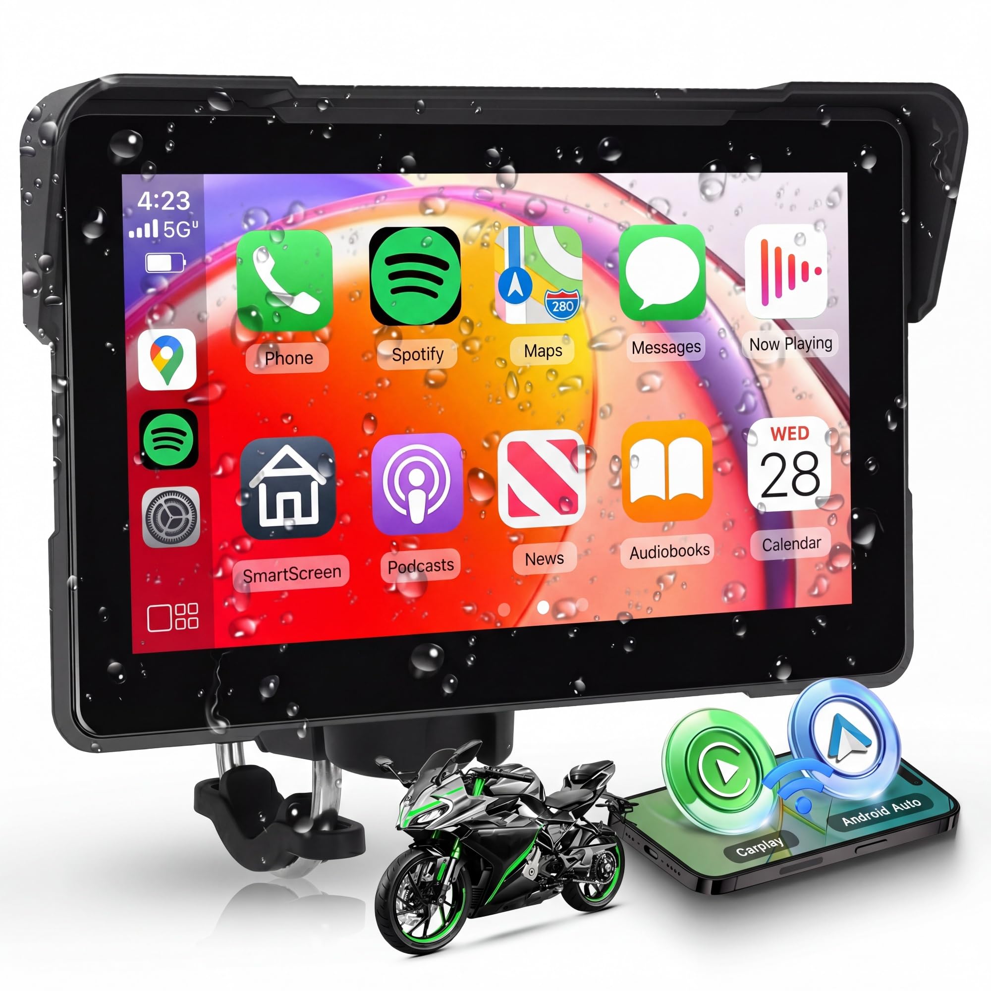 Kijima CarPlay Android Auto デバイス Amazon.com: Motorcycle CarPlay Screen 7 Inch Portable Wireless