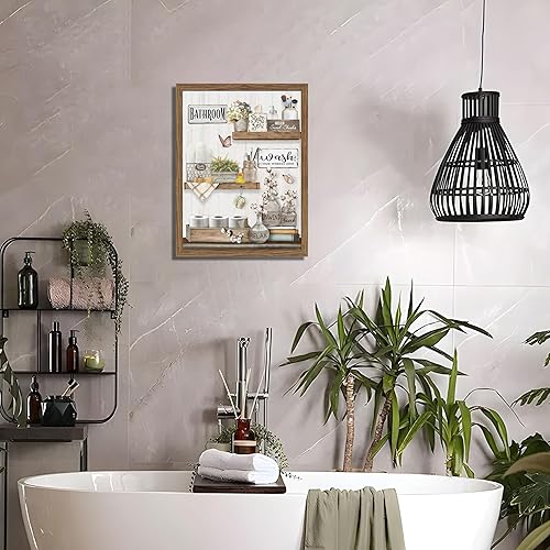 Miniatura 9 de Arte de pared de baño de granja, cuadros rústicos de algodón para relajarse, pinturas para decoración de pared, pósteres de lienzo de flores