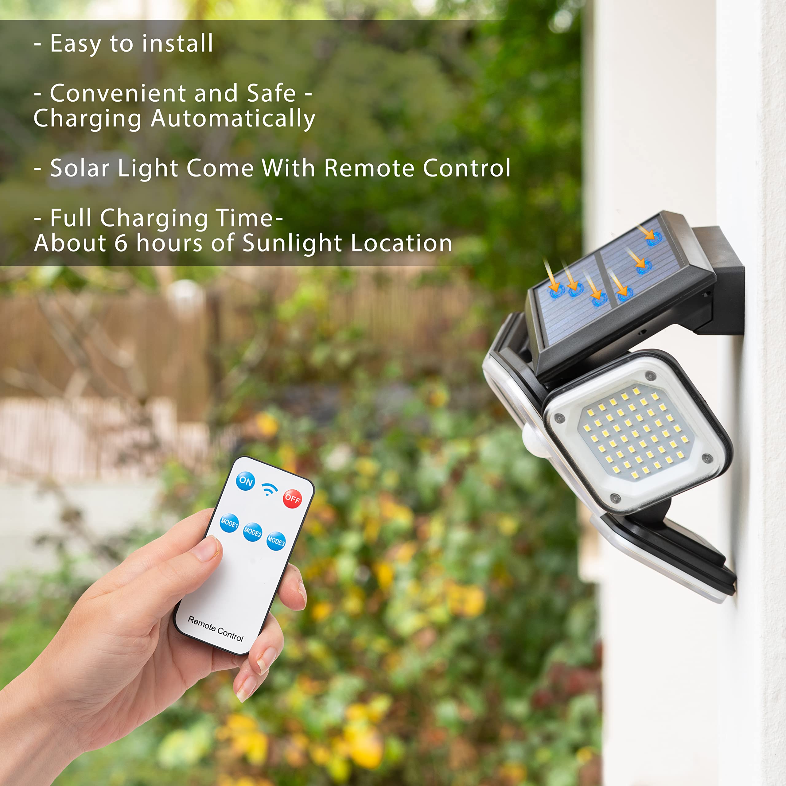 LITOM 48LED Solar Landscape Spotlights, IP65 Upgraded Solar Spot Lights 2 In 1 Wireless Waterproof Solar Spotlights For Yard Garden Patio