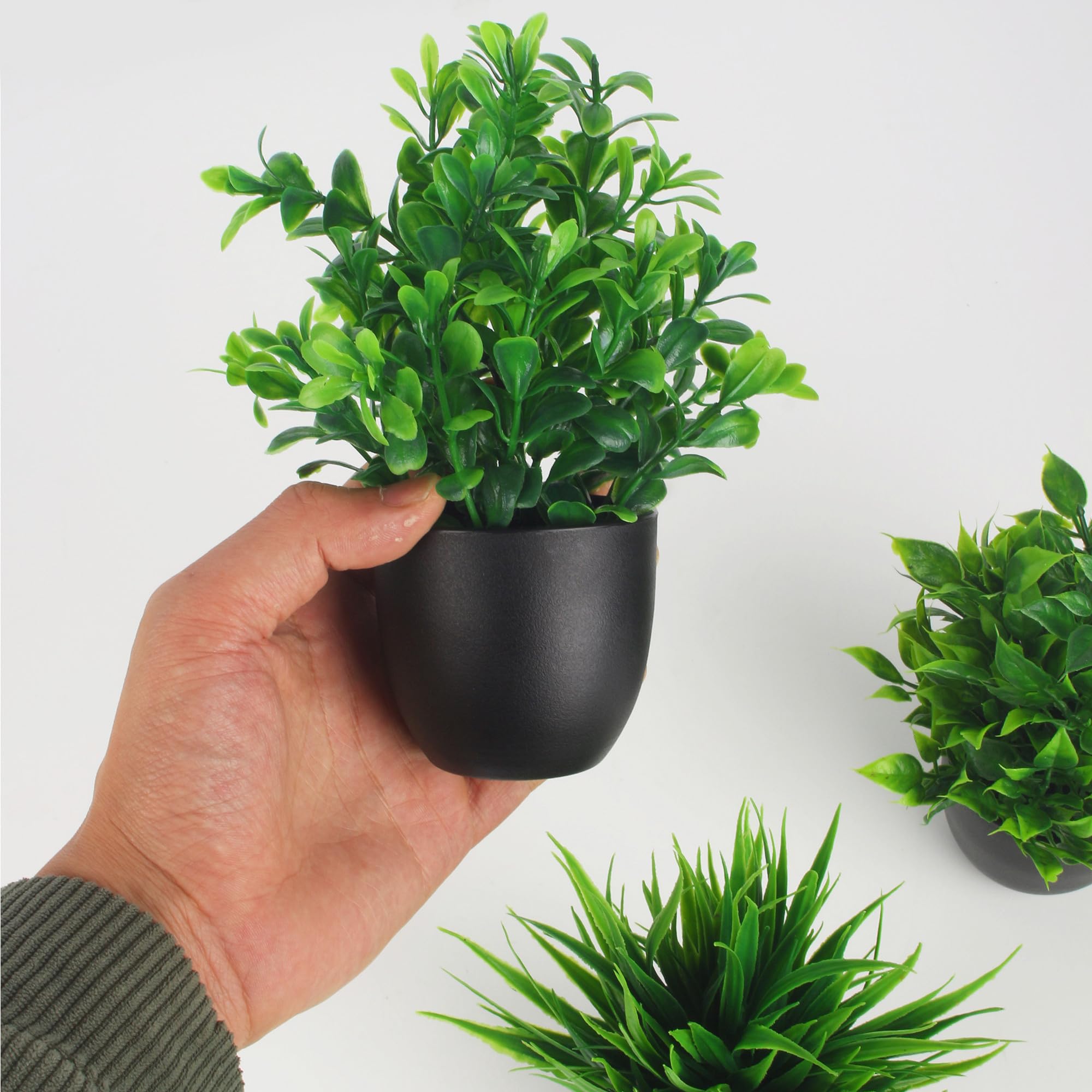 5 Pezzi Piante Finte da interno in Vaso,Pianta Finta Realistica, Piante Artificiali da interno Con piante in vaso, Piante Finte per ufficio, tavolo, camera da letto, cucina, decorazione domestica