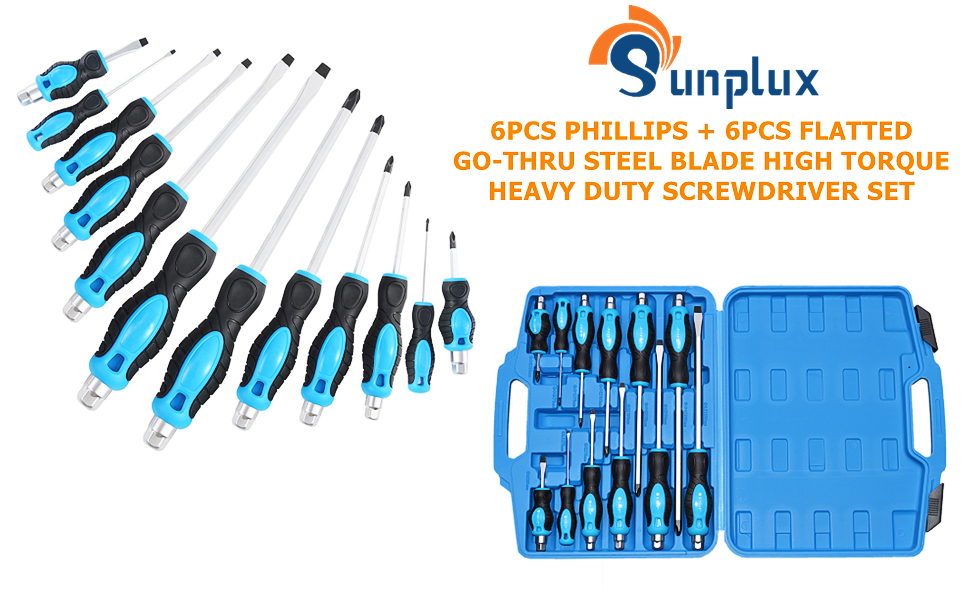 Amazon.com: Sunplux 12-Piece Magnetic Screwdriver Set, Heavy Duty