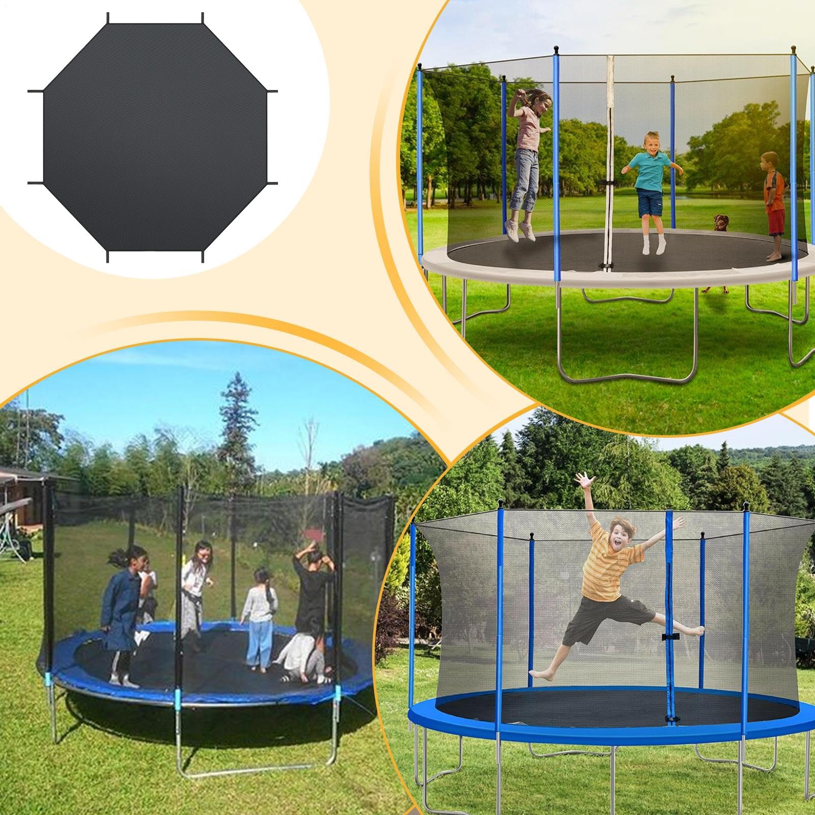 Trampoline Cover | Trampolines Sunshade | Sun-Protection Trampolines Canopy | Sunshade Accessories Waterproof Replacement Part for 14ft