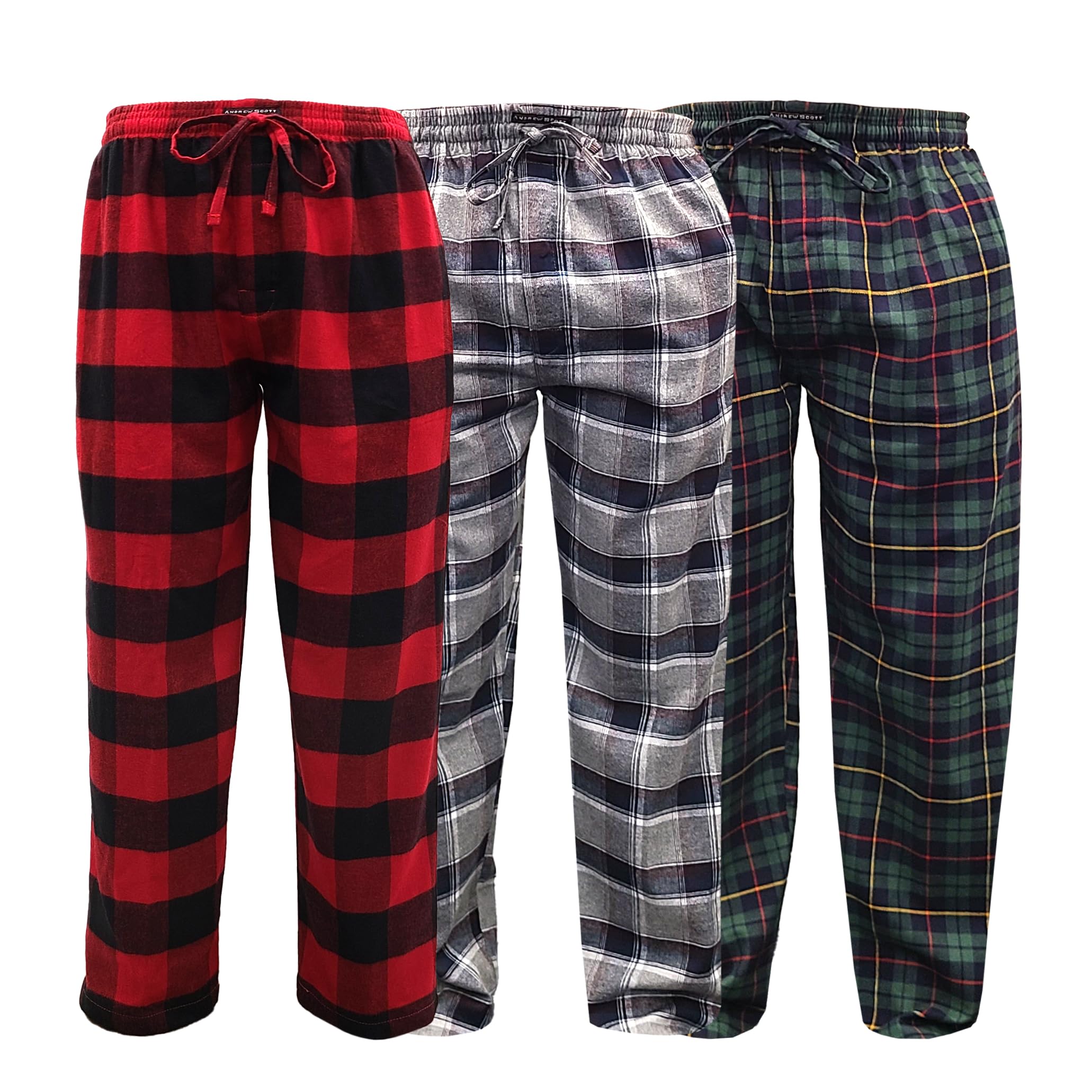 Andrew Scott Men's Flannel Drawstring Pajama Pants