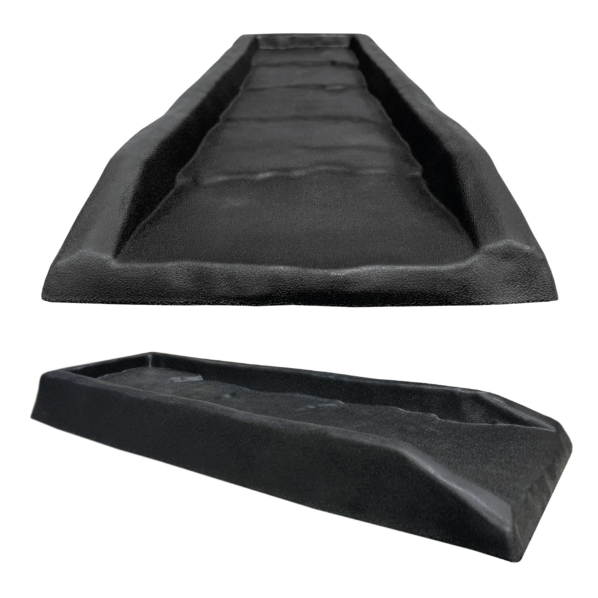 Master Mark Splash Block, Decorative Gutter downspout Extensions, Splashguard, Foundation Water Diverter, Rain Gutter Guard, Plastic 24” (2 Pack) Black