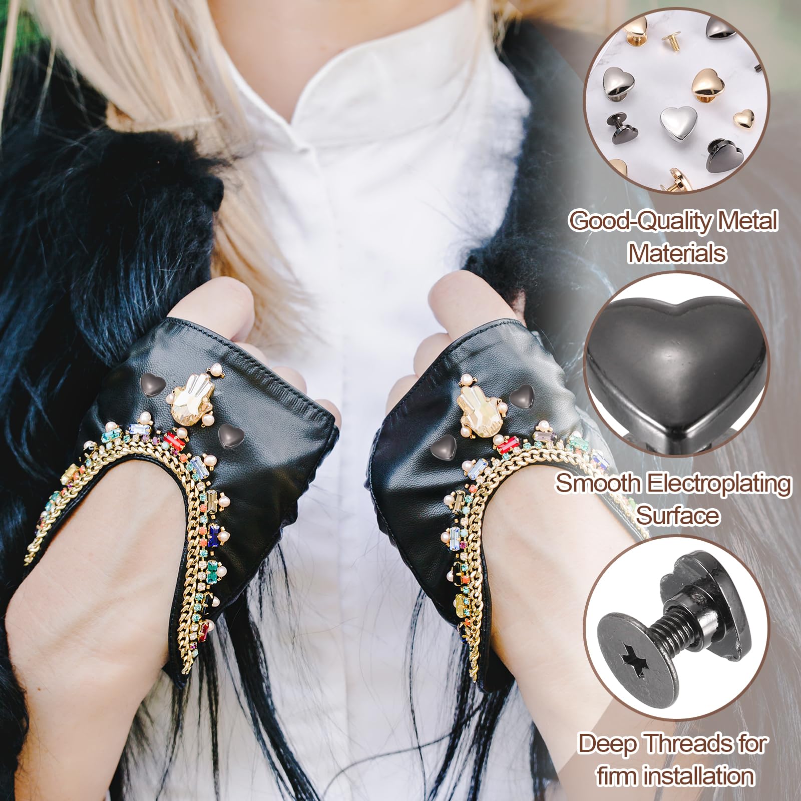 PATIKIL 8mm Heart Rivets - Image 3