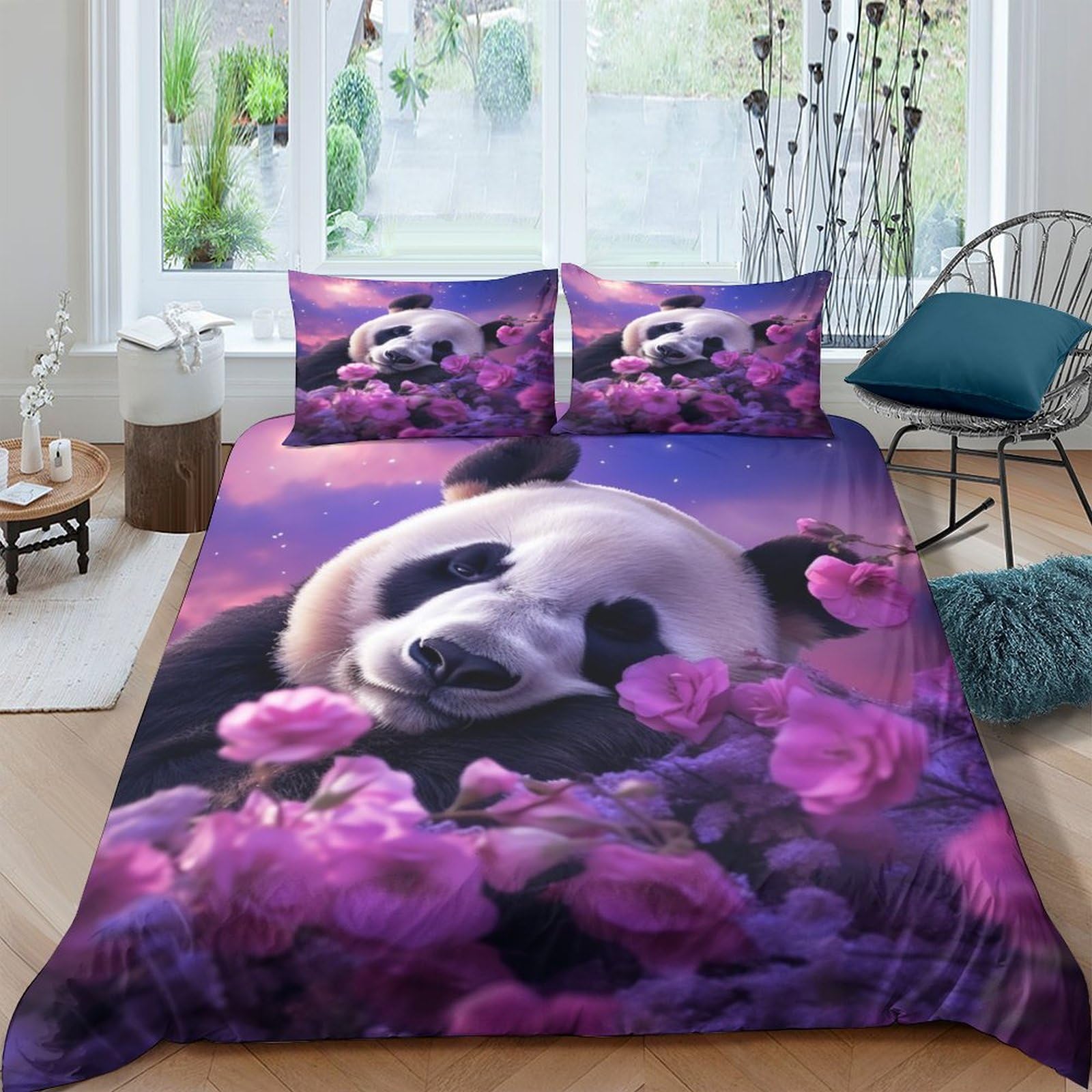 Parure de lit motif panda sauvage en microfibre 3D pour transformer la chambre de vos enfants