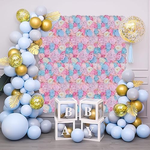 Miniatura 2 de DNYSYSJ 6 paneles de pared de flores paneles de decoración de pared de flores artificiales de 24 x 16 pulgadas para decoración de pared interior